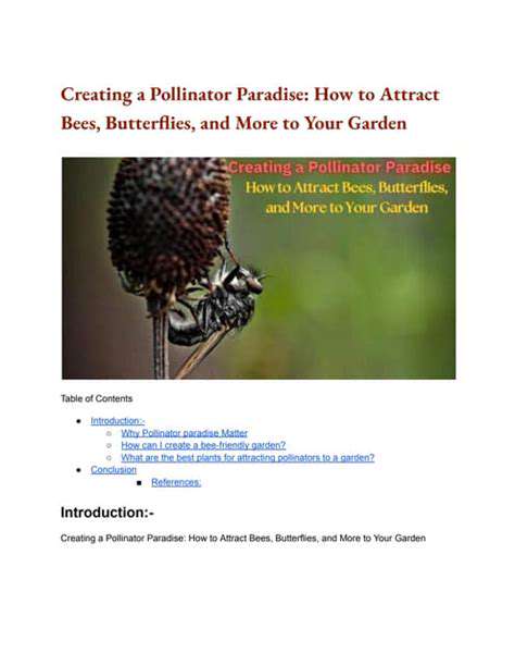 CreatingaPollinatorParadise:AComprehensiveApproach